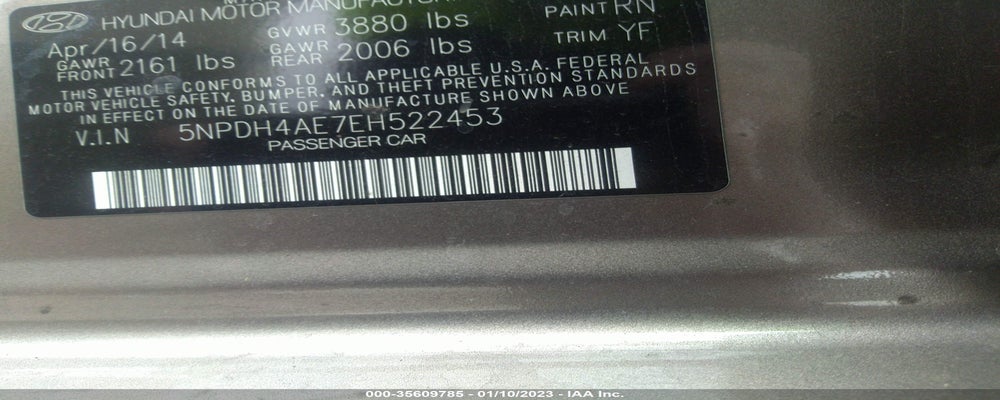 5NPDH4AE7EH522453 2014 HYUNDAI ELANTRA photo no. 9
