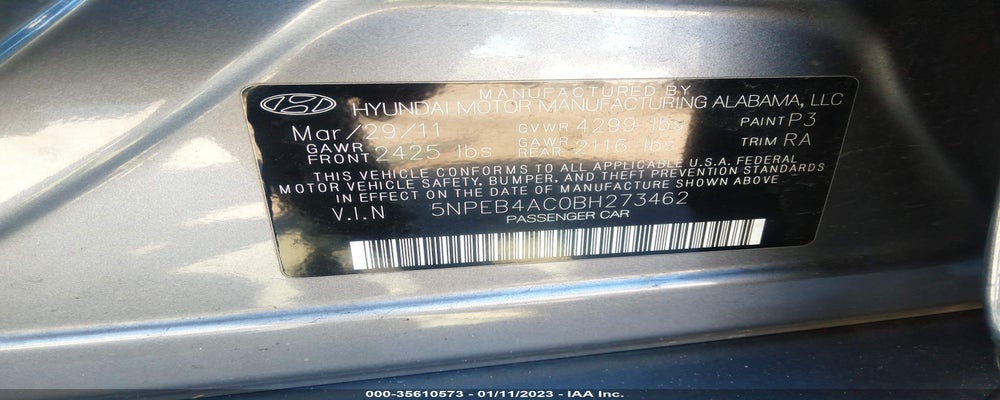 5NPEB4AC0BH273462 2011 HYUNDAI SONATA photo no. 9