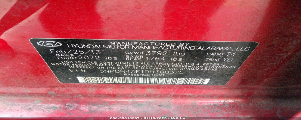 5NPDH4AE1DH300375 2013 HYUNDAI ELANTRA photo no. 9