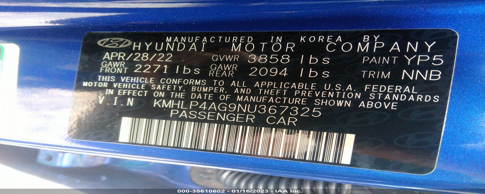 KMHLP4AG9NU367325 2022 HYUNDAI ELANTRA photo no. 9