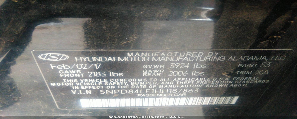 5NPD84LF1HH187863 2017 HYUNDAI ELANTRA photo no. 9