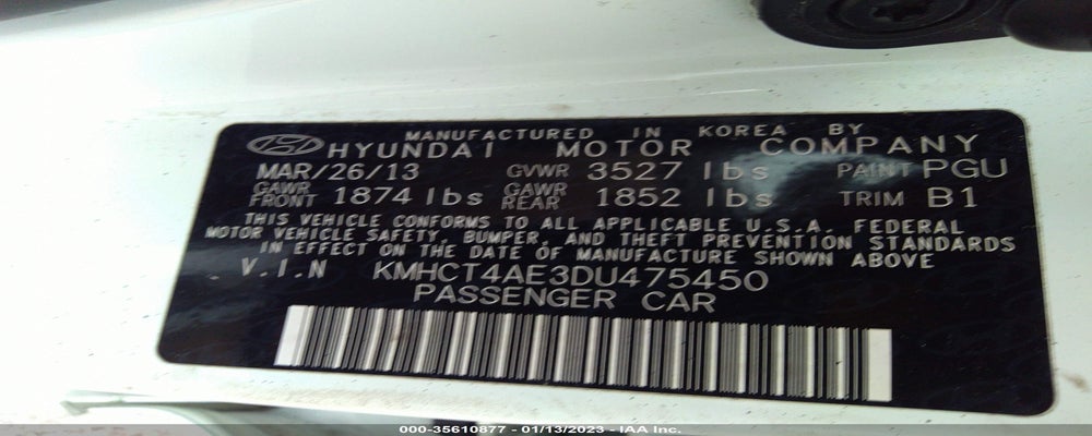 KMHCT4AE3DU475450 2013 HYUNDAI ACCENT photo no. 9