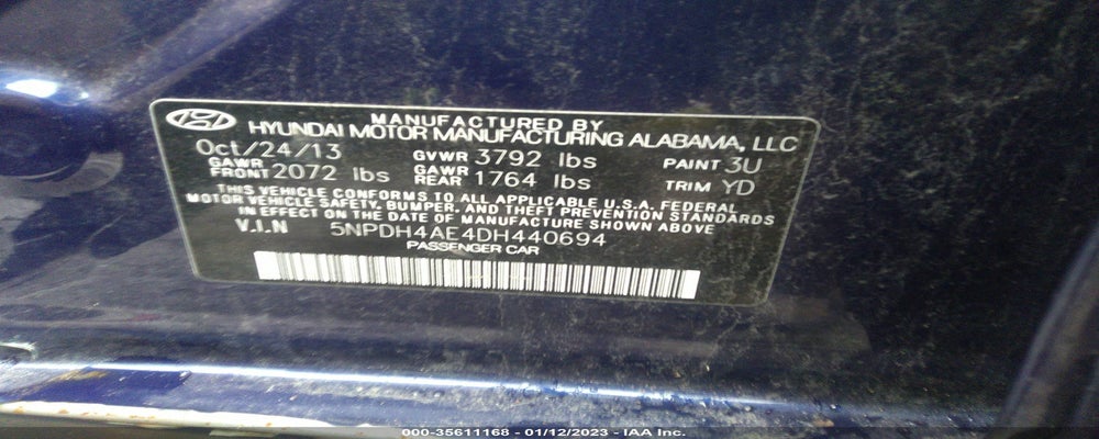 5NPDH4AE4DH440694 2013 HYUNDAI ELANTRA photo no. 9