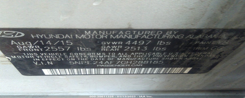 5NPE24AF7GH288185 2016 HYUNDAI SONATA photo no. 9