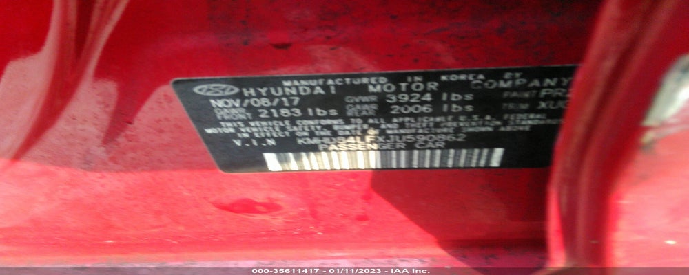 KMHD84LFXJU590862 2018 HYUNDAI ELANTRA photo no. 9