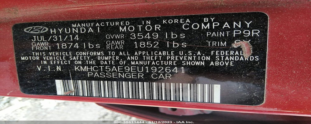 KMHCT5AE9EU192641 2014 HYUNDAI ACCENT photo no. 9