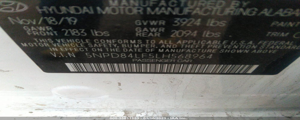 5NPD84LF5LH568964 2020 HYUNDAI ELANTRA photo no. 9