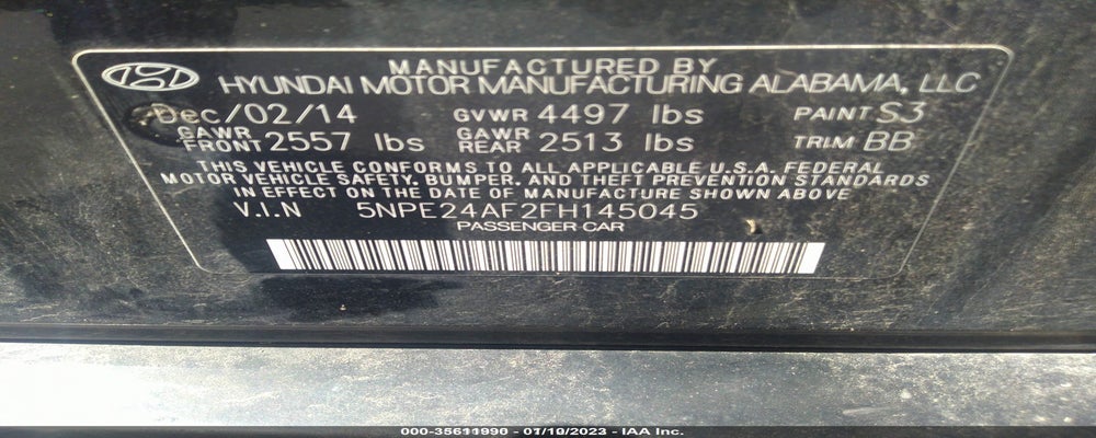 5NPE24AF2FH145045 2015 HYUNDAI SONATA photo no. 9