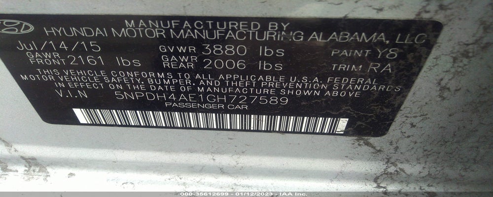 5NPDH4AE1GH727589 2016 HYUNDAI ELANTRA photo no. 9