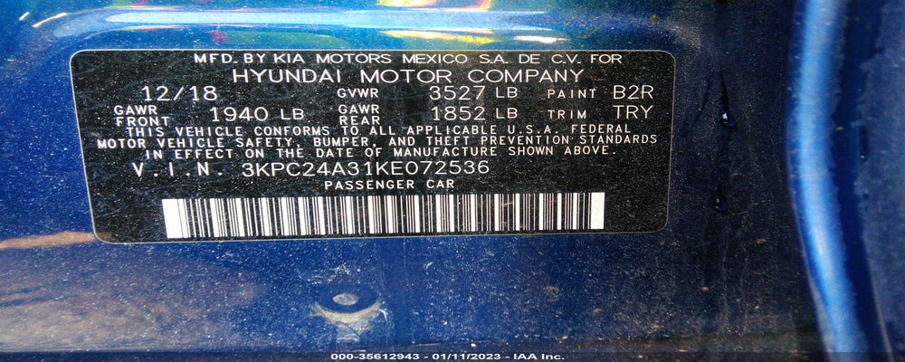 3KPC24A31KE072536 2019 HYUNDAI ACCENT photo no. 9