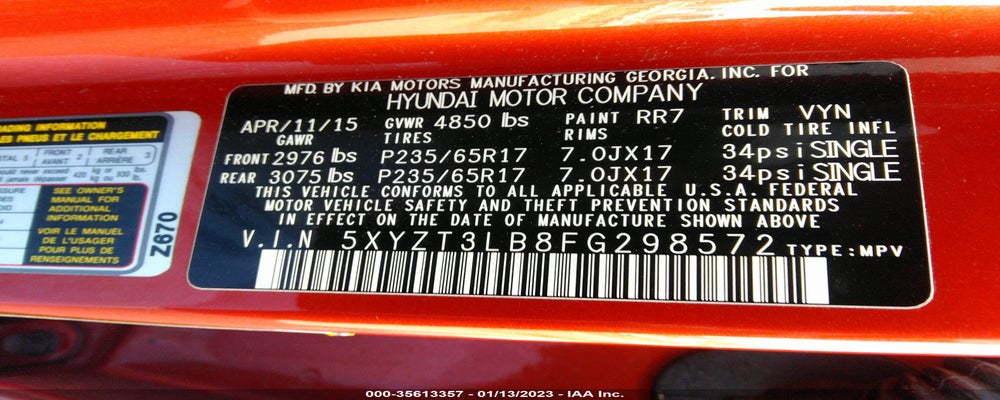 5XYZT3LB8FG298572 2015 HYUNDAI SANTA FE SPORT photo no. 9