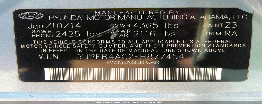 5NPEB4AC2EH877454 2014 HYUNDAI SONATA photo no. 9