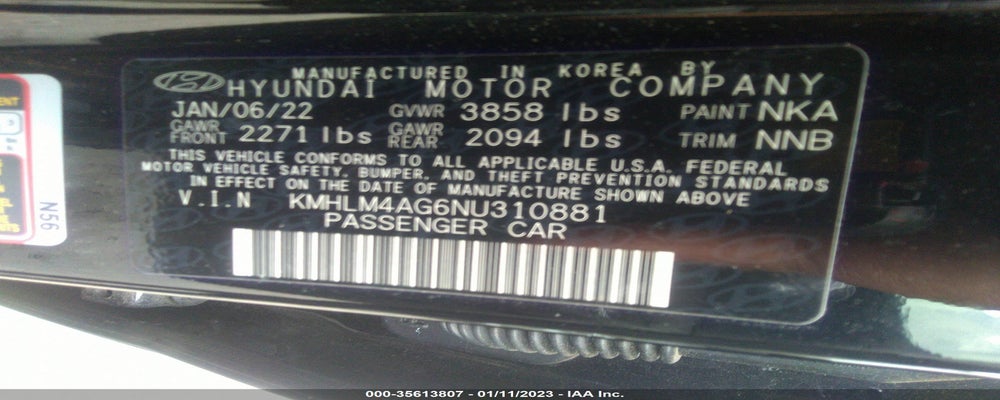 KMHLM4AG6NU310881 2022 HYUNDAI ELANTRA photo no. 9