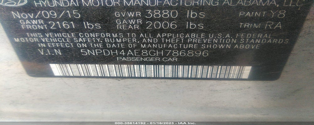 5NPDH4AE8GH786896 2016 HYUNDAI ELANTRA photo no. 9