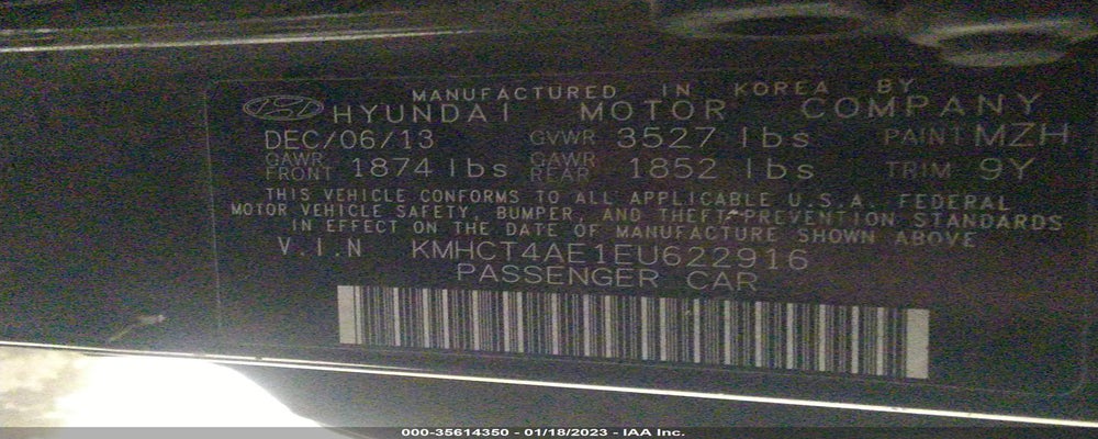 KMHCT4AE1EU622916 2014 HYUNDAI ACCENT photo no. 9