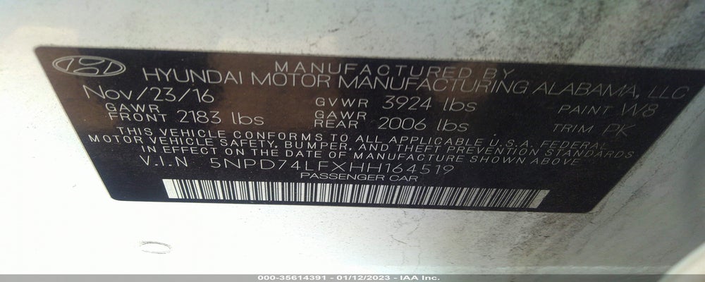 5NPD74LFXHH164519 2017 HYUNDAI ELANTRA photo no. 9