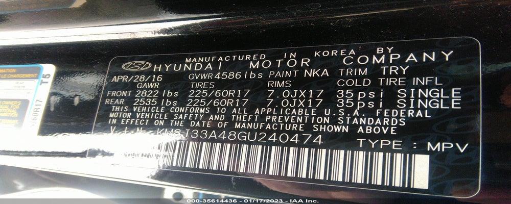 KM8J33A48GU240474 2016 HYUNDAI TUCSON photo no. 9