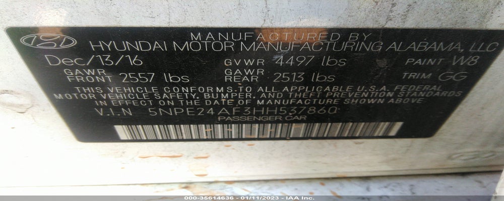 5NPE24AF3HH537860 2017 HYUNDAI SONATA photo no. 9