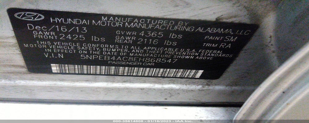 5NPEB4AC8EH868547 2014 HYUNDAI SONATA photo no. 9