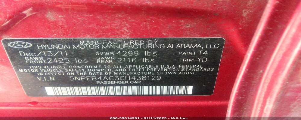 5NPEB4AC3CH438129 2012 HYUNDAI SONATA photo no. 9
