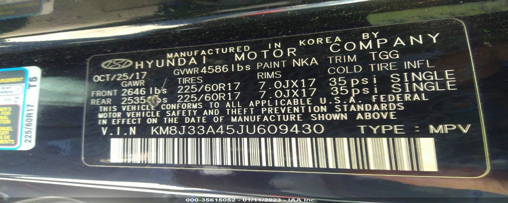 KM8J33A45JU609430 2018 HYUNDAI TUCSON photo no. 9