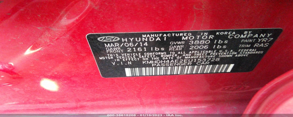 KMHDH4AE2EU153728 2014 HYUNDAI ELANTRA photo no. 9