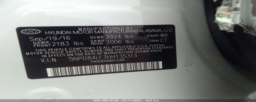 5NPD84LF3HH135313 2017 HYUNDAI ELANTRA photo no. 9