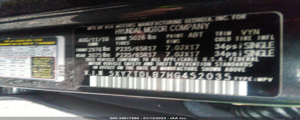 5XYZTDLB7HG452035 2017 HYUNDAI SANTA FE SPORT photo no. 9