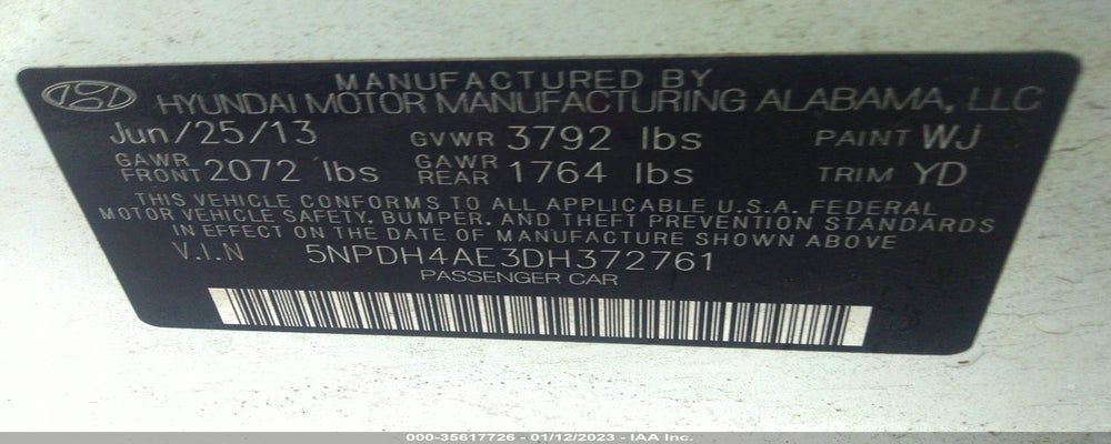 5NPDH4AE3DH372761 2013 HYUNDAI ELANTRA photo no. 9