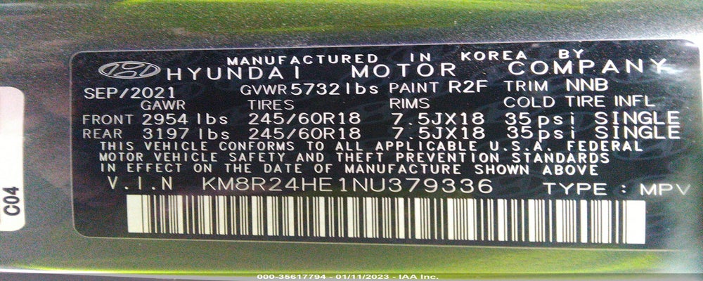 KM8R24HE1NU379336 2022 HYUNDAI PALISADE photo no. 9