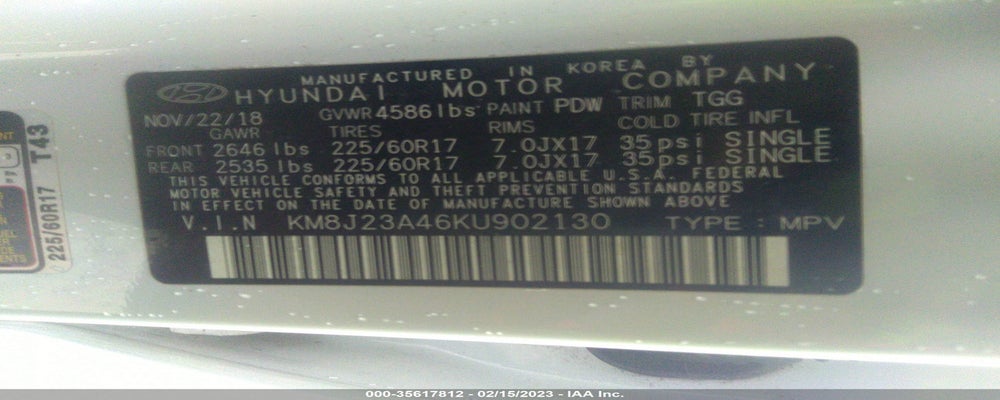 KM8J23A46KU902130 2019 HYUNDAI TUCSON photo no. 9