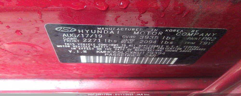 KMHC65LCXKU179394 2019 HYUNDAI IONIQ HYBRID photo no. 9