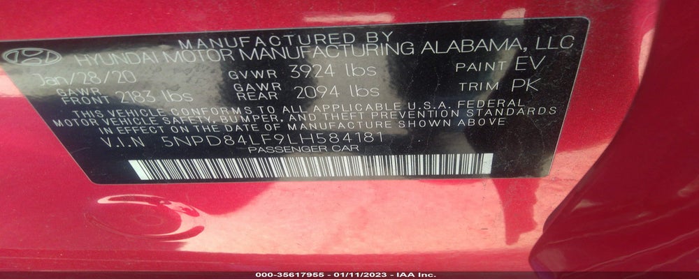 5NPD84LF9LH584181 2020 HYUNDAI ELANTRA photo no. 9