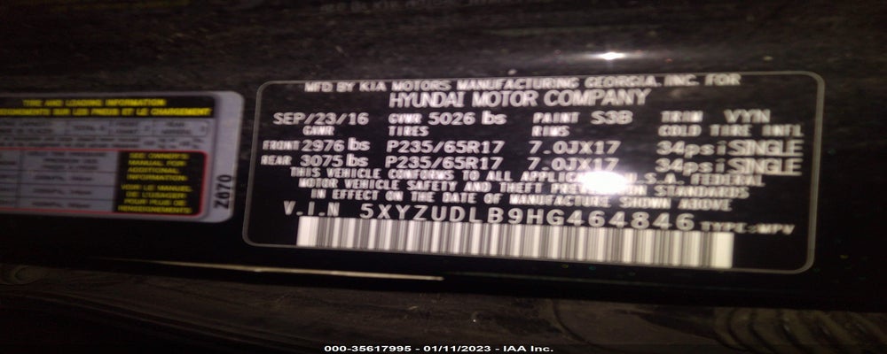 5XYZUDLB9HG464846 2017 HYUNDAI SANTA FE SPORT photo no. 9