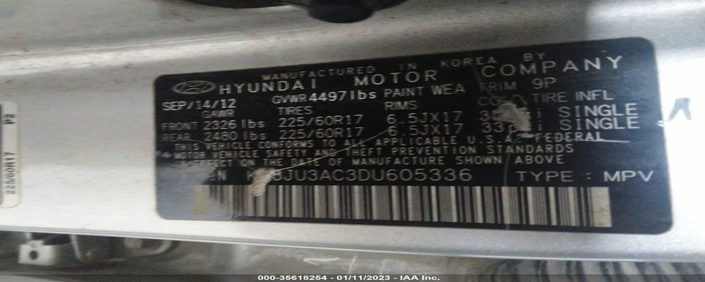 KM8JU3AC3DU605336 2013 HYUNDAI TUCSON photo no. 9