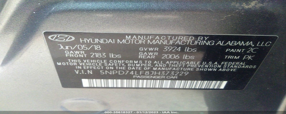 5NPD74LF8JH373229 2018 HYUNDAI ELANTRA photo no. 9