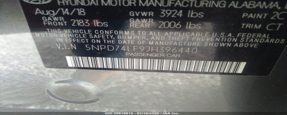 5NPD74LF9JH396440 2018 HYUNDAI ELANTRA photo no. 9