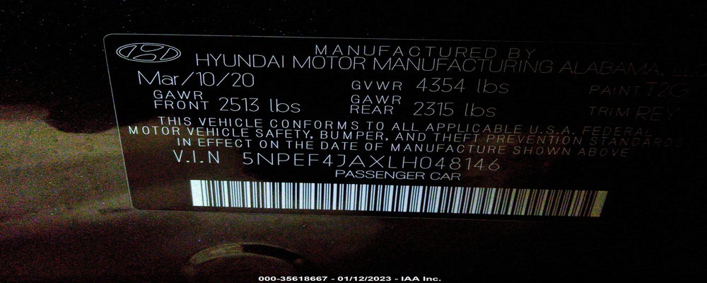5NPEF4JAXLH048146 2020 HYUNDAI SONATA photo no. 9