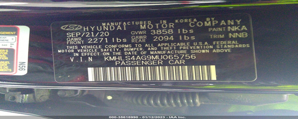 KMHLS4AG9MU065756 2021 HYUNDAI ELANTRA photo no. 9