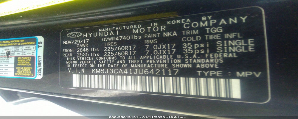 KM8J3CA41JU642117 2018 HYUNDAI TUCSON photo no. 9