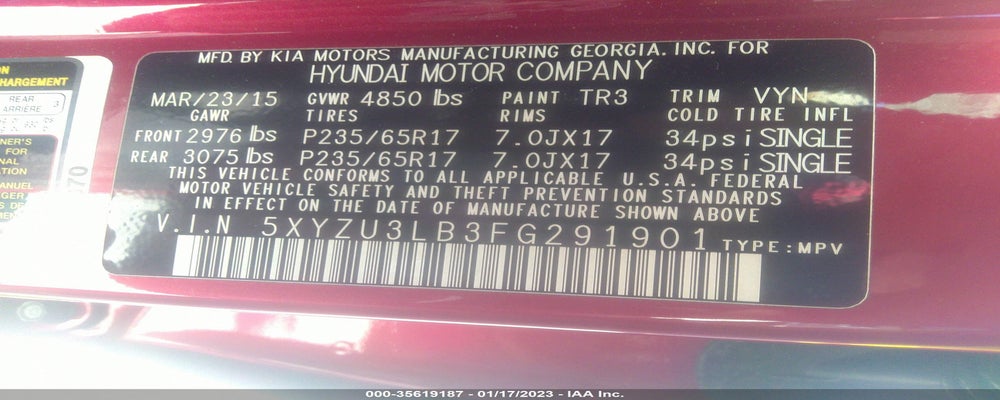 5XYZU3LB3FG291901 2015 HYUNDAI SANTA FE SPORT photo no. 9