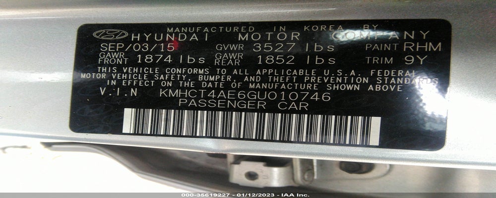 KMHCT4AE6GU010746 2016 HYUNDAI ACCENT photo no. 9