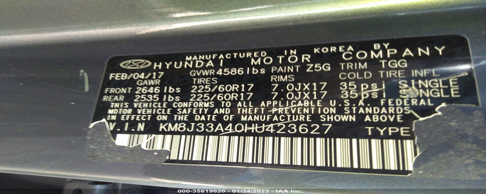 KM8J33A40HU423627 2017 HYUNDAI TUCSON photo no. 9