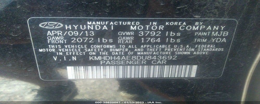 KMHDH4AE8DU843692 2013 HYUNDAI ELANTRA photo no. 9