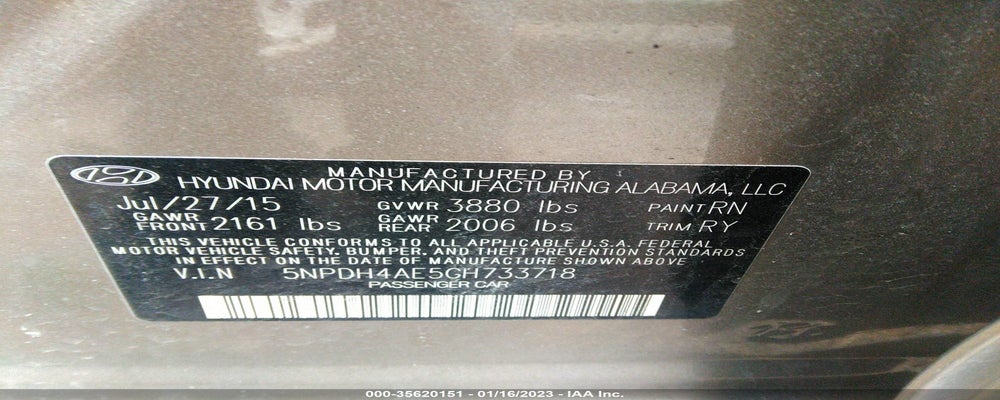 5NPDH4AE5GH733718 2016 HYUNDAI ELANTRA photo no. 9
