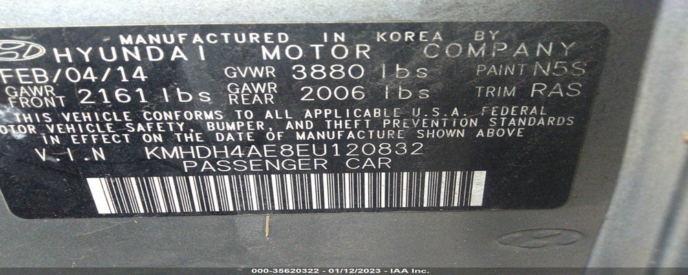 KMHDH4AE8EU120832 2014 HYUNDAI ELANTRA photo no. 9