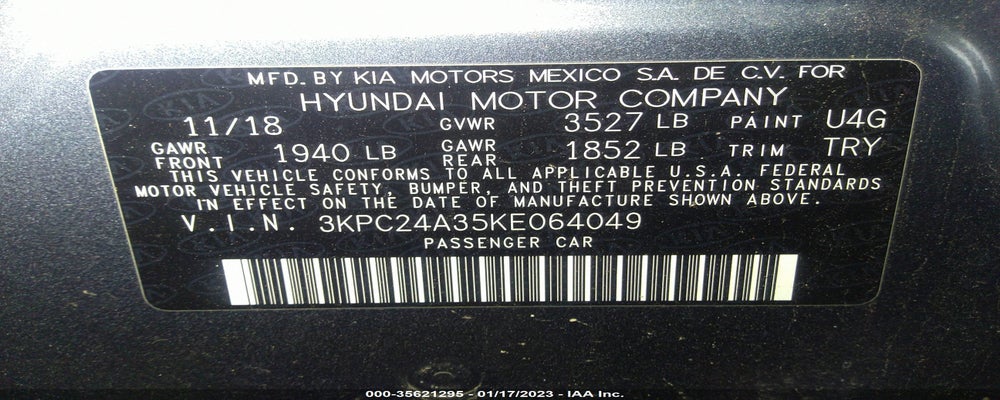 3KPC24A35KE064049 2019 HYUNDAI ACCENT photo no. 9