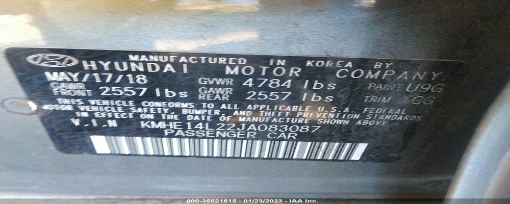 KMHE14L22JA083087 2018 HYUNDAI SONATA PLUG-IN HYBRID photo no. 9