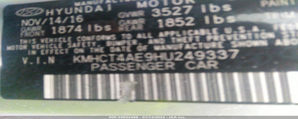 KMHCT4AE9HU249337 2017 HYUNDAI ACCENT photo no. 9