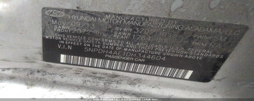 5NPDH4AE1DH344604 2013 HYUNDAI ELANTRA photo no. 9